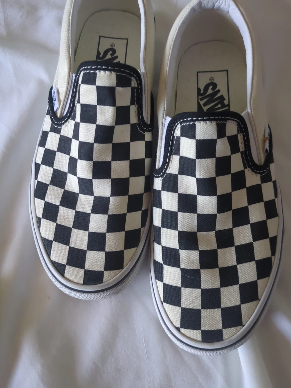 Vans Kids Black & White Checkerboard Slip-On Sneakers - Picture 2 of 8